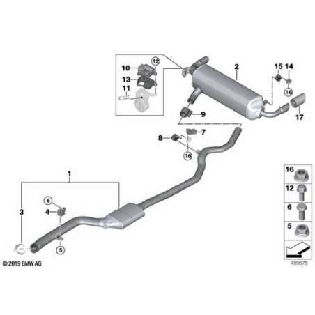 Support de echappement arrière