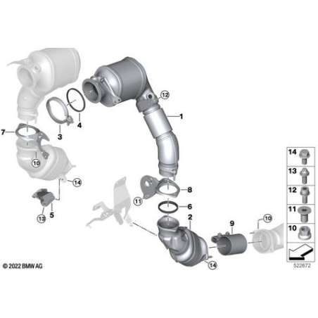 ES catalyseur proche du moteur supérieur