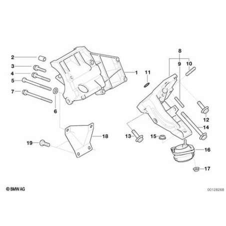 Support moteur avec bride à gauche