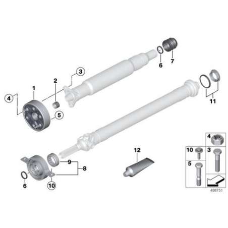 Palier intermediaire aluminium