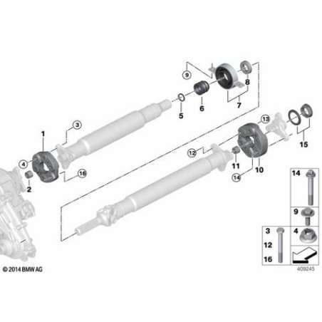 Palier intermediaire aluminium