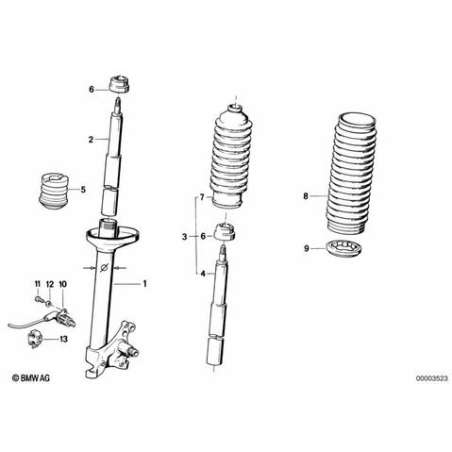 Jambe de suspension avant droite