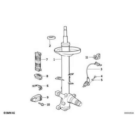 Jambe de suspension avant gauche