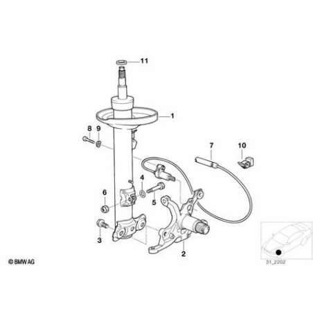 Jambe de suspension avant gauche