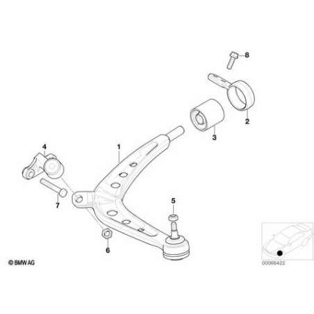 Support bras de suspension gauche