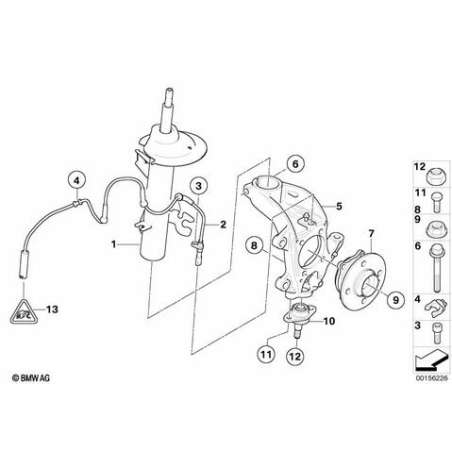 Jambe de suspension avant droite