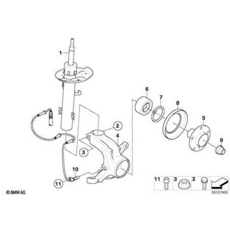 Jambe de suspension avant gauche