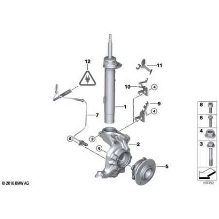 Jambe de suspension avant droite