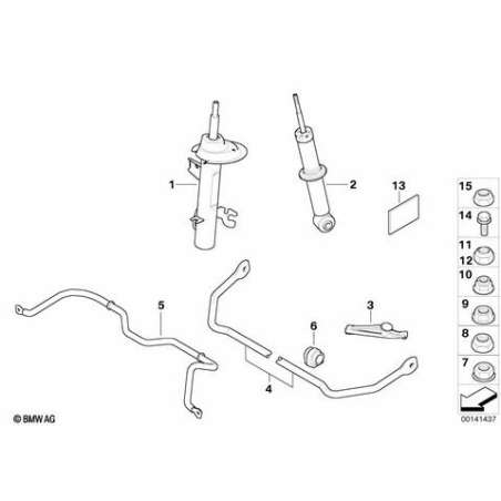 Jambe de suspension avant gauche