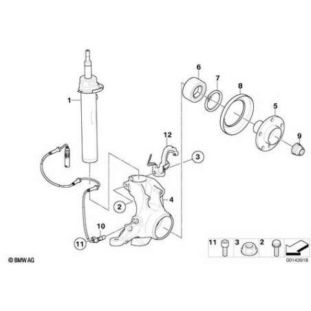 Jambe de suspension avant gauche