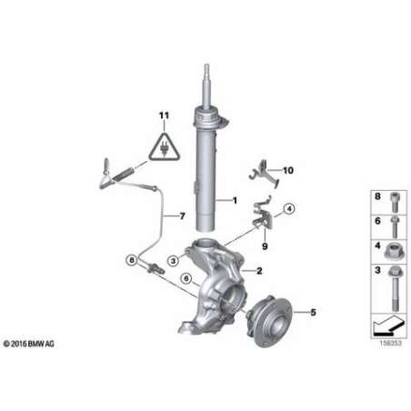 Jambe de suspension avant gauche