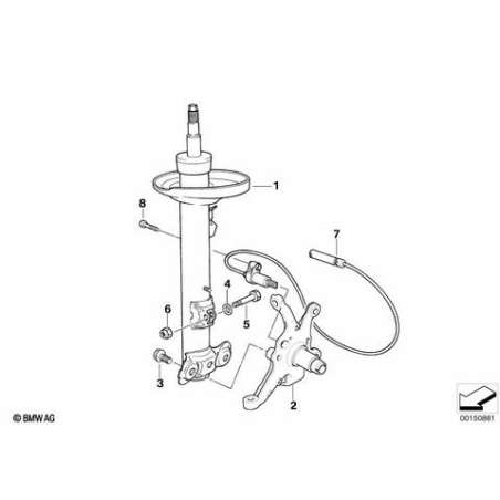 Jambe de suspension avant gauche