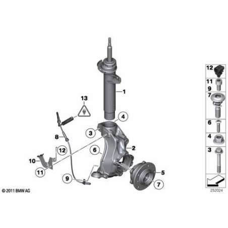 Jambe de suspension avant gauche