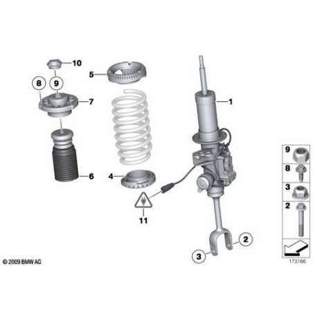 Jambe de suspension avant gauche