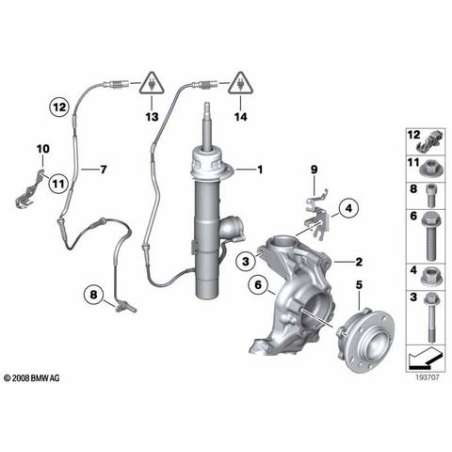 Jambe de suspension avant droite