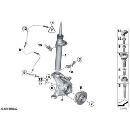 Jambe de suspension avant gauche