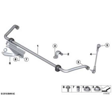 Support oscillant AV droite