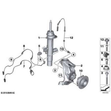 Jambe de suspension avant gauche