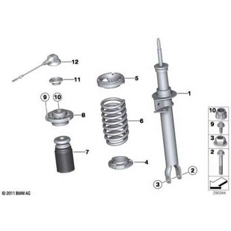 Jambe de suspension avant droite