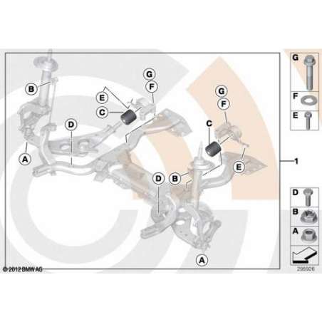 Kit rép. palier élastique bras transvers