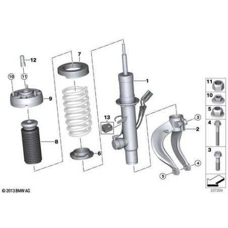 Jambe de suspension avant gauche