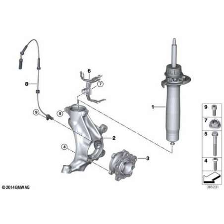 Jambe de suspension avant droite