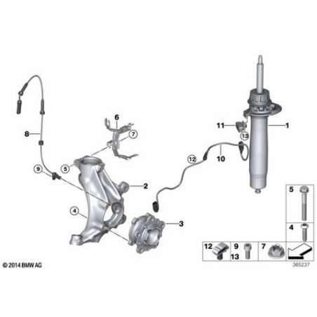 Jambe de suspension EDC avant droit