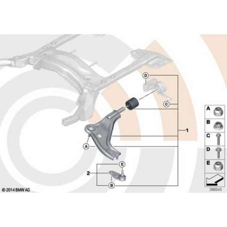 Jeu rotule de guidage de roue à droite