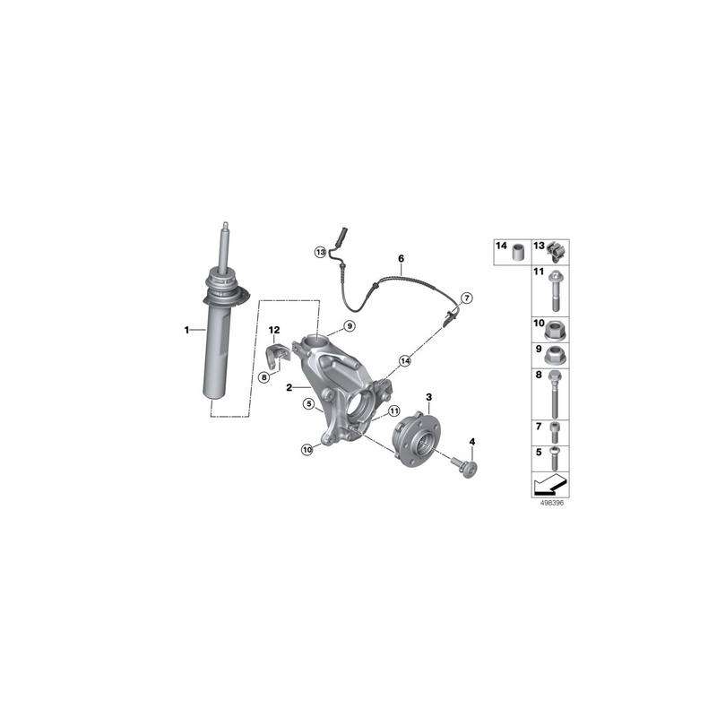 Jambe de suspension avant droite