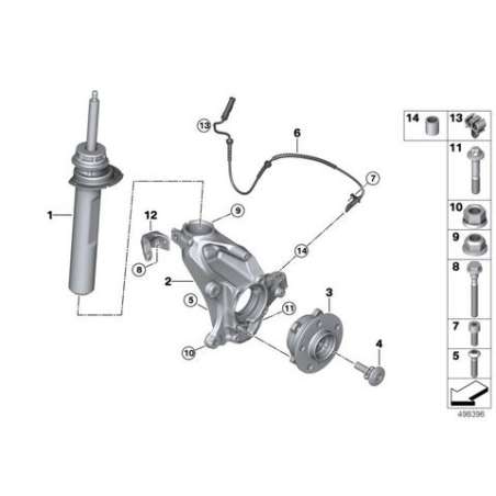 Jambe de suspension avant droite