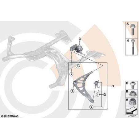 Kit réparation bras transversal droit