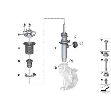 Jambe de suspension avant droite