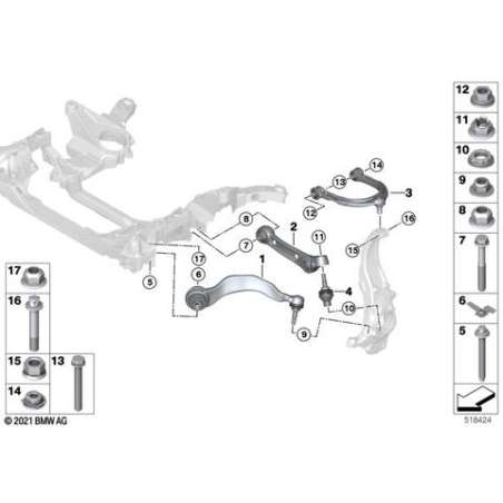 Bras transversal avec silentbloc gauche