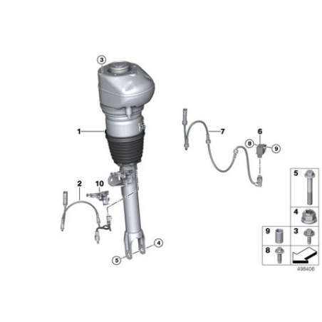 Jambe de suspension d'air AV droite