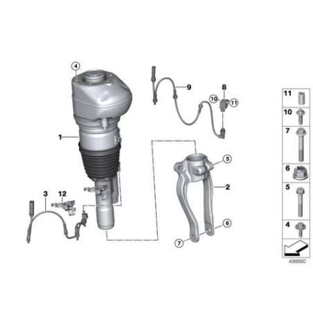 Jambe de suspension d'air AV gauche