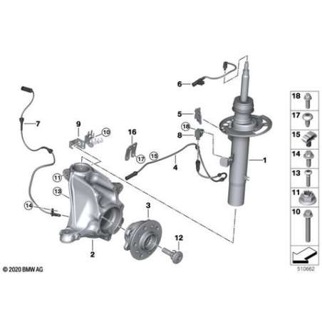 Pivot fusée correction carrossage droit