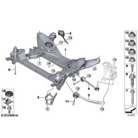 Bras transversal avec silentbloc droit