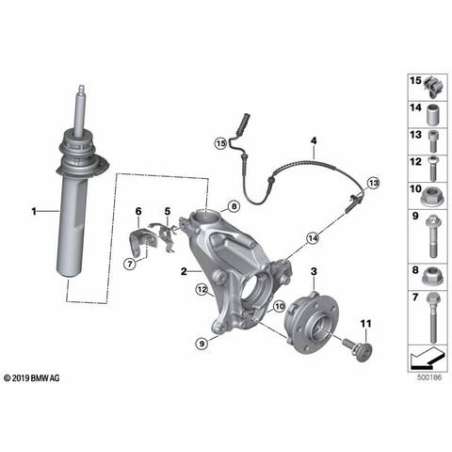 Jambe de suspension avant droite