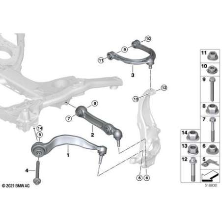 Bras transversal avec silentbloc gauche