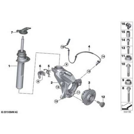 Jambe de suspension avant droite EDC