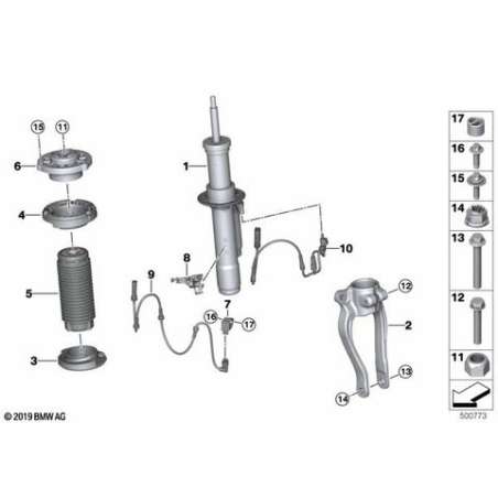 Jambe de suspension avant gauche EDC