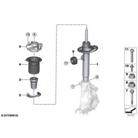 Jambe de suspension avant gauche
