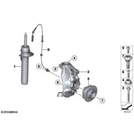 Jambe de suspension avant gauche