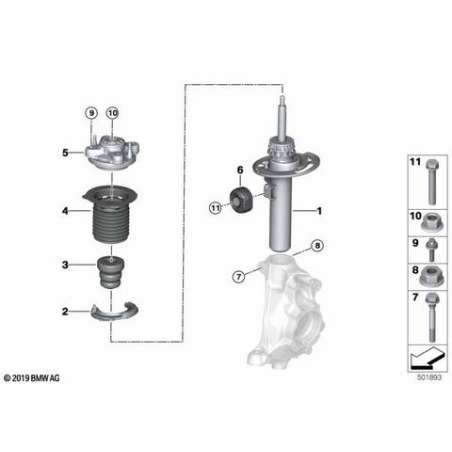 Jambe de suspension avant droite