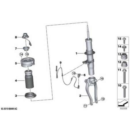 Jambe de suspension EDC avant gauche