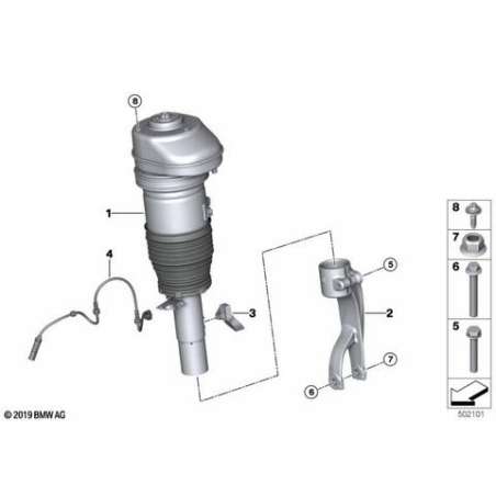 Jambe de suspension d'air AV gauche