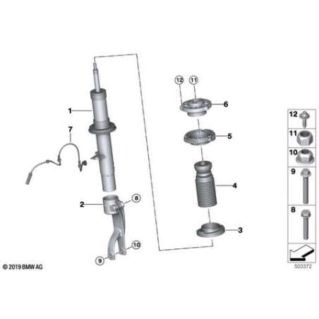 Jambe de suspension avant droite EDC