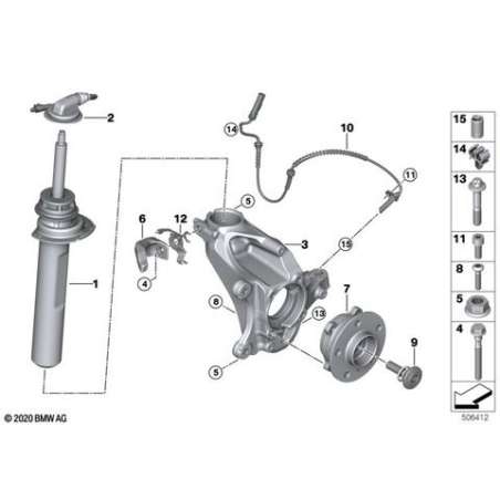 Jambe de suspension avant gauche