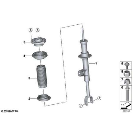 Jambe de suspension avant droite