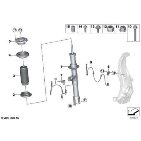 Jambe de suspension avant droite EDC